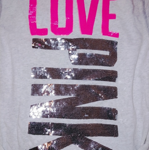 Victoria's Secret Pink Sequin Bling hoodie & shorts set S/XS Y2k vintage RARE! - Picture 6 of 9